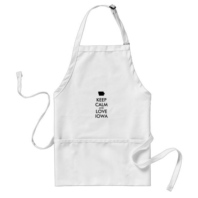 Tablier Personnalisable KEEP CALM et LOVE IOWA (Devant)
