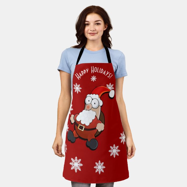 Tablier Personnalisation de Père Noël surprenante (Porté)
