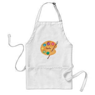 Tablier personnalisation NOM Palette d'art artiste peindre