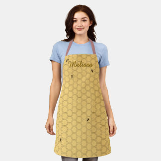 Tablier Personnalisé Abeille Apiculteur Jaune en N