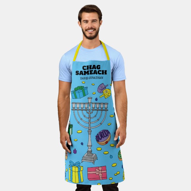 Tablier Personnalisé BlueHanukkah (Porté)