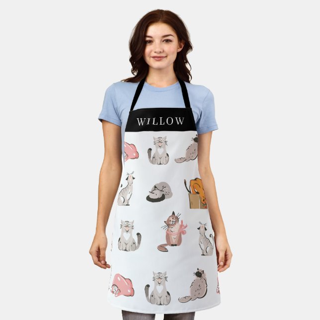 Tablier Personnalisé Crazy Cats (Porté)
