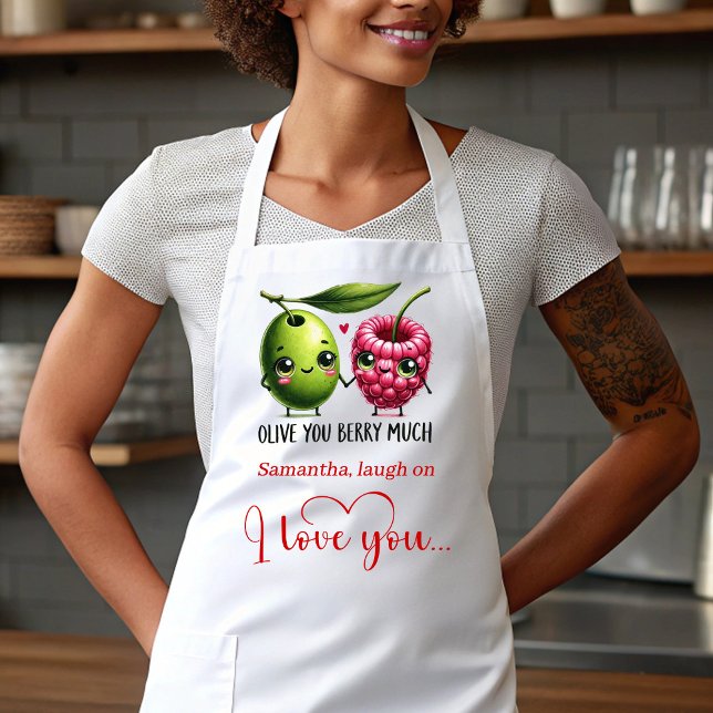 Tablier personnalisé d'amour romantique et nourrit (Funny Food Personalized Romantic Love Gift Apron)