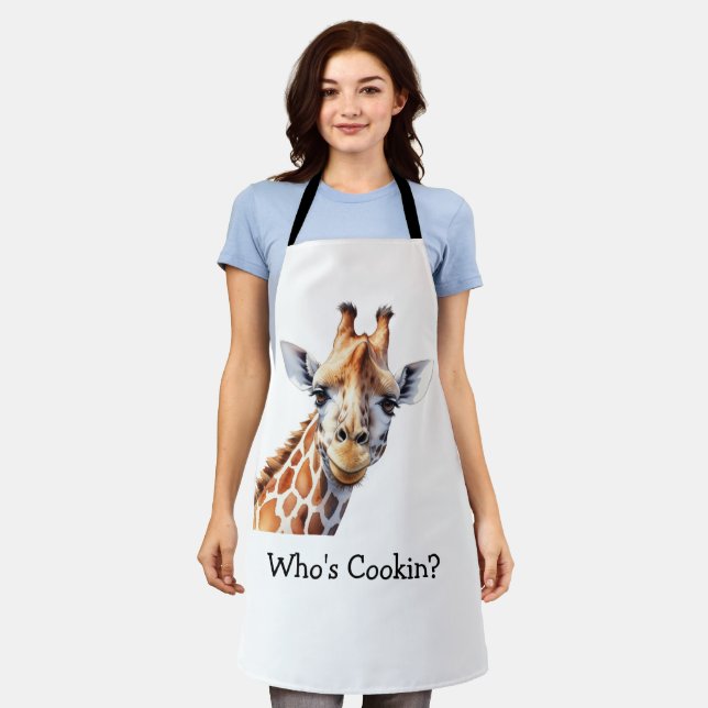 Tablier Personnalisé Drôle Giraffe Lover (Porté)