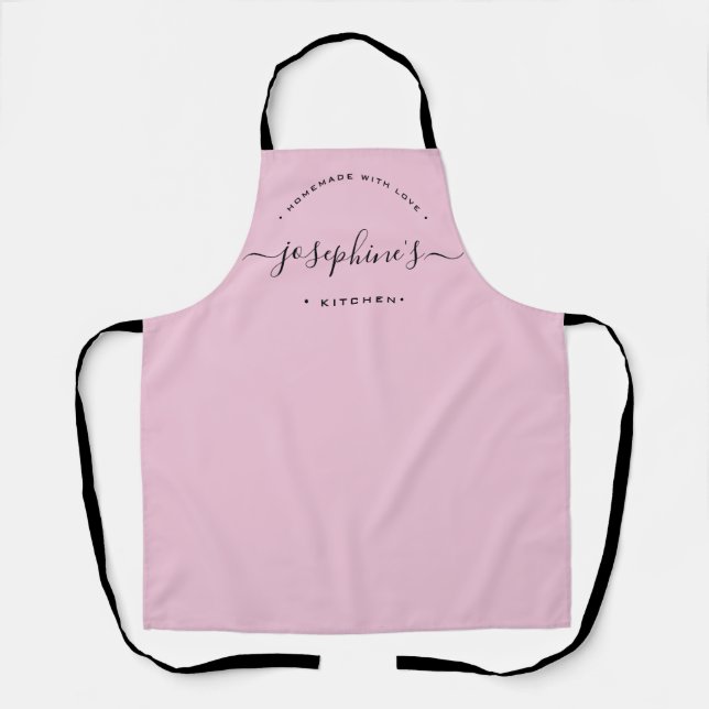 Tablier Personnalisé fait maison avec amour Cuisine rose (Recto)