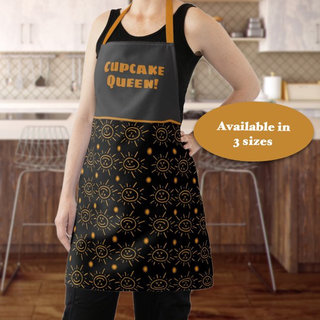 Tablier Personnalisé Fun Orange Main Tirée Sun Motif Perso (Where given as a gift or personalized for you, this sunshine aprons offers a lot of smiles. )