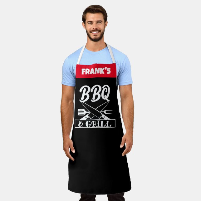 Tablier Personnalisé Funny Personnalisé Nom du chef Drôle  (Porté)