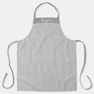 Tablier personnalisé gris et blanc