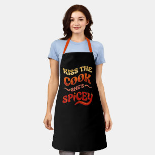 Tablier personnalisé Kiss the Chef - BBQ Grill drô