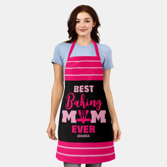 Tablier Personnalisé Meilleur Baking Maman Jour des Mères (Porté)