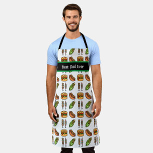 Tablier Personnalisé Meilleur Papa Jamais Cute Barbecue Fo