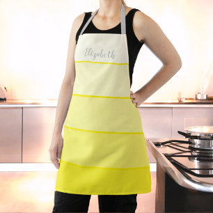 Tablier Personnalisé Nom Perky Jaune Bande de couleurs Pal
