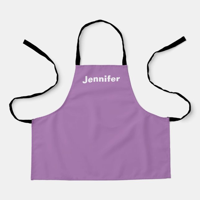 Tablier Personnalisé Nom personnalisé Solide couleur viole (Recto)