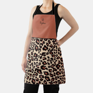 Tablier Personnalisé Noms Leopard Apron luxe chic