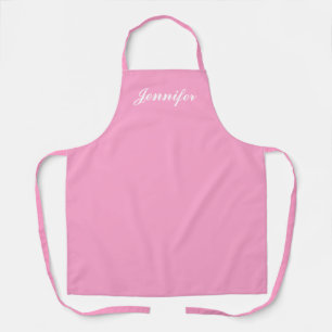 Tablier Personnalisé Pastel rose blanc Script femmes Chef