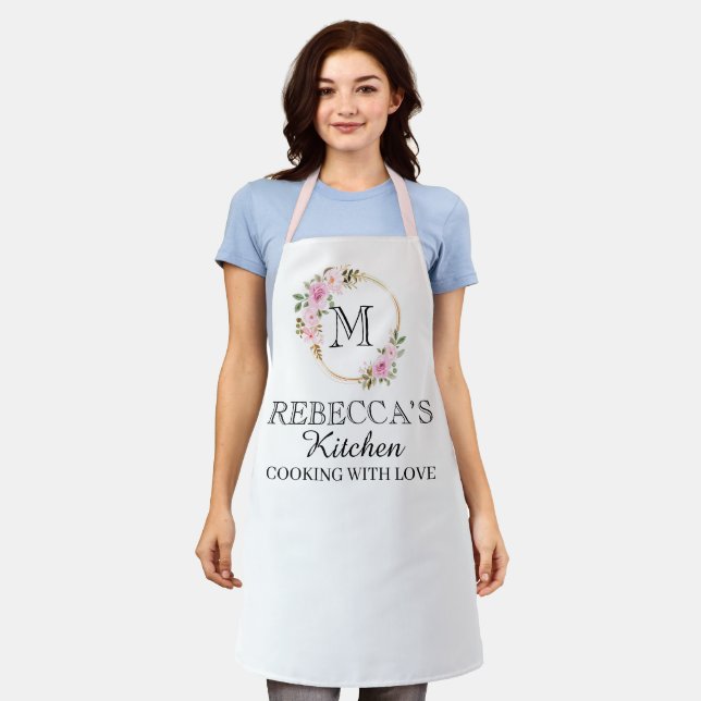 Tablier Personnalisé pour les femmes Custom Family Cuisine (Porté)