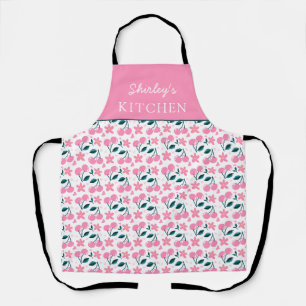 Tablier personnalisé rose cerise Tablier à nom p