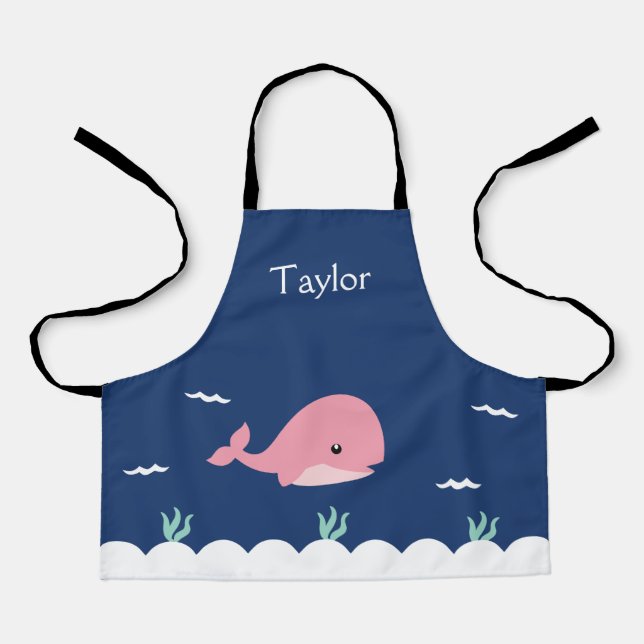Tablier Personnalisé sous l'aire des enfants de baleines m (Recto)