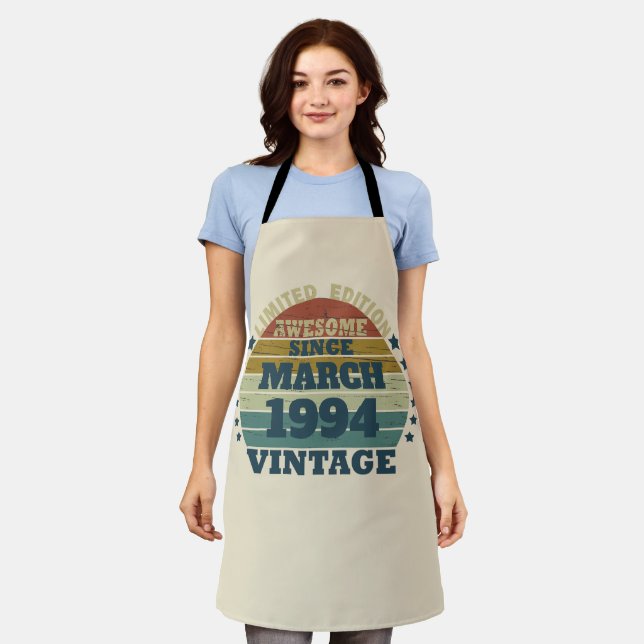 Tablier Personnalisé Trente vintage 30e anniversaire (Porté)