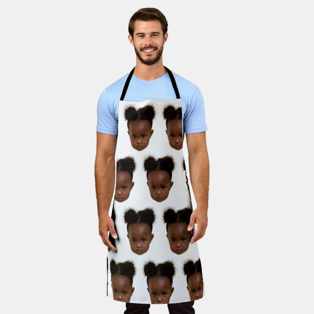 Tablier Personnalisé Visage drôle Chef Cuisine cadeau Self (Porté)