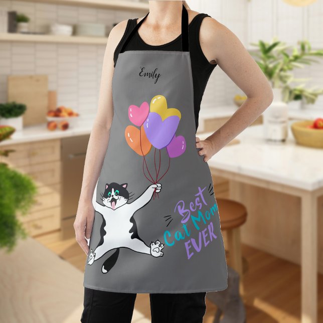 Tablier Personnalisée Meilleure maman de chat toujours tou (Créateur téléchargé)