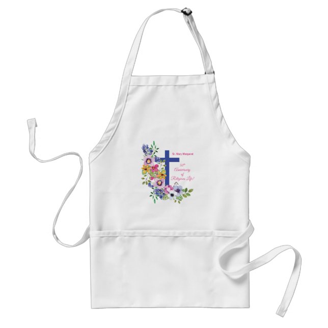 Tablier Personnaliser, 50e anniversaire Nun vie religieuse (Devant)