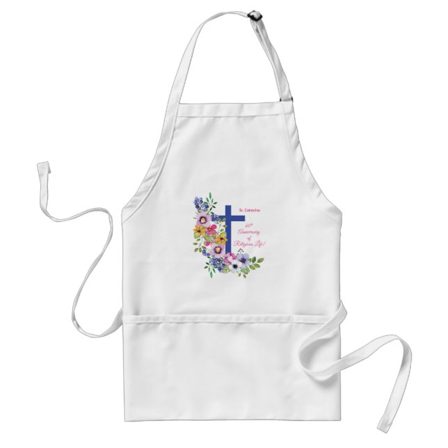 Tablier Personnaliser, 60e anniversaire Nun vie religieuse (Devant)