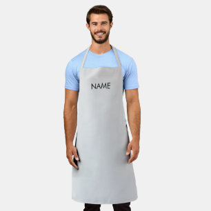 Tablier Personnaliser avec nom, texte minimaliste gris cla