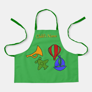 Tablier Personnaliser Avec Nom Toy Collection Enfants Vert