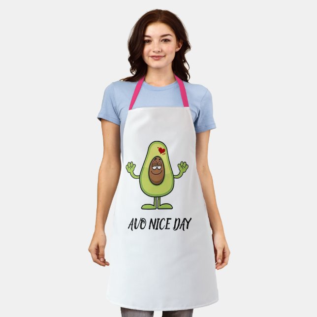 Tablier Personnaliser Avocado Avo Nice Day Baker Chef Apro (Porté)