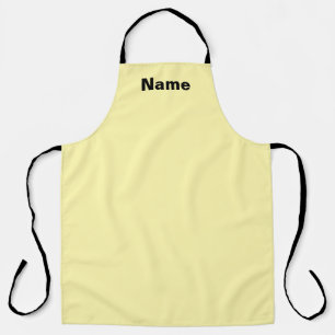 Tablier Personnaliser Café Salon de Thé Jaune Pastel