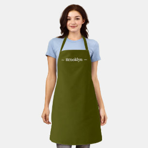 Tablier personnaliser changer nom texte blanc mousse vert 