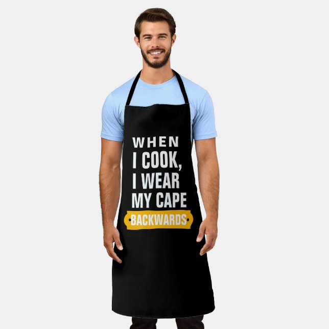 Tablier Personnaliser Chef Noir Personnaliser Mème Hommes  (Porté)