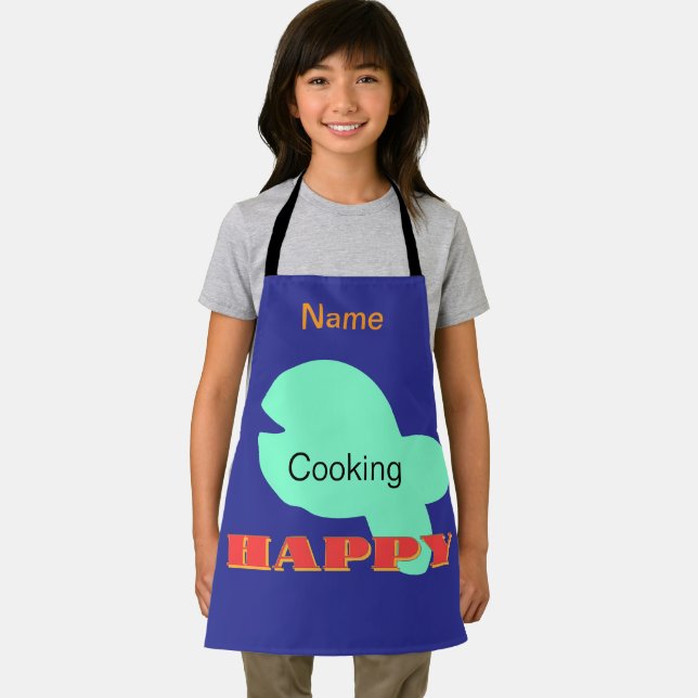 Tablier Personnaliser Cuisine Happy Kids Blue (Insitu)