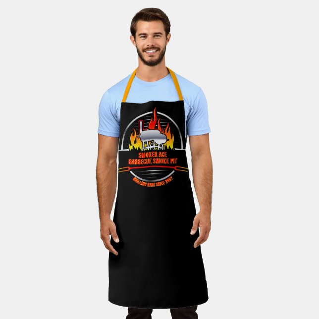 Tablier Personnaliser Fumeur Pit Grillade Barbecue Busines (Porté)