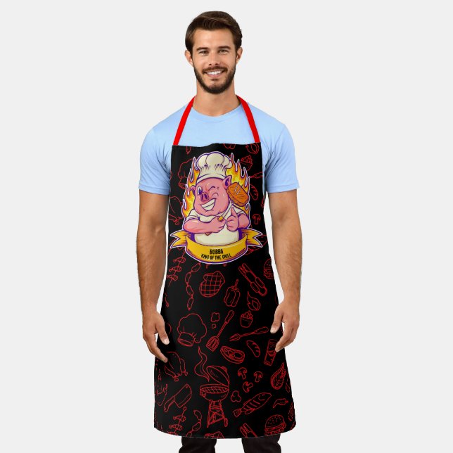 Tablier Personnaliser Funny Barbecue Chef porc grillades d (Porté)