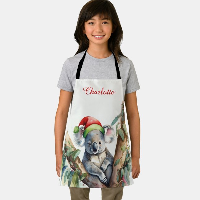 Tablier Personnaliser le nom Noël Koala dans la gomme (Insitu)