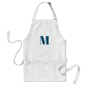 Tablier Personnaliser monogramme initial turquoise bleu bl