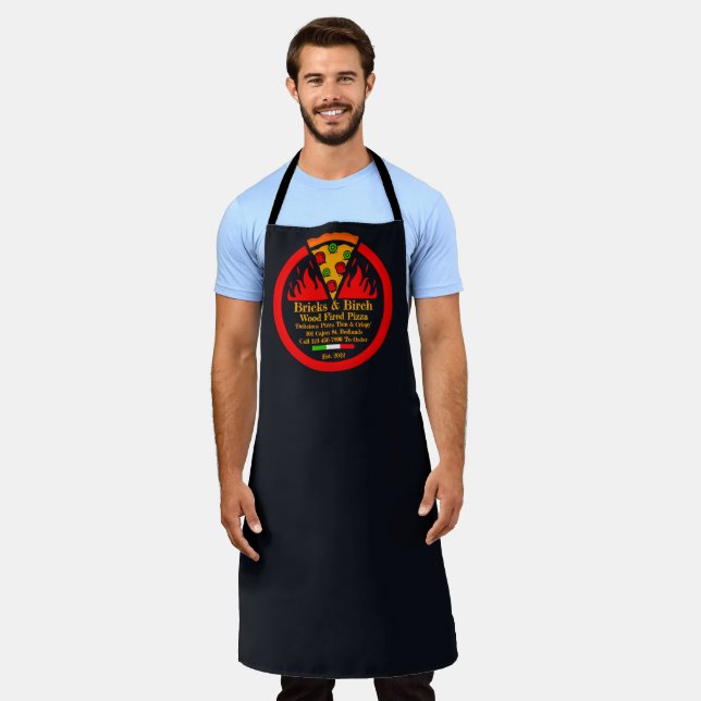 Tablier Personnaliser Pizza Fabriquée en Bois Restaurant P (Porté)