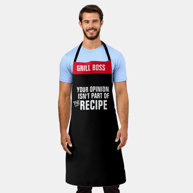 Tablier Personnaliser votre opinion Recette Funny Chef Gri (Porté)