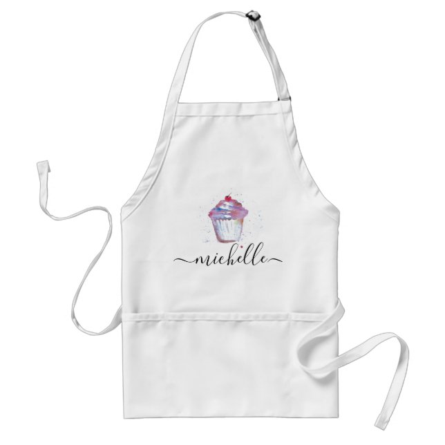 Tablier Personnalité de Watercolor cupcake baker (Devant)