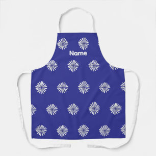 Tablier Pétales Blanches Cadeau Bleu Personnalisé
