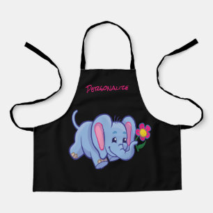 Tablier Petit Bébé adorable Eléphant Fleur Enfants Personn
