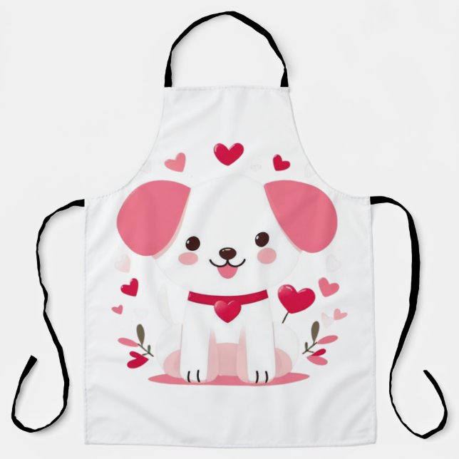Tablier Petit chiot de la Saint-Valentin (Recto)