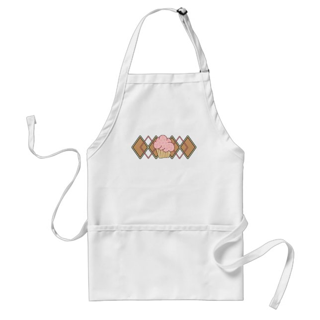 Tablier Petit gâteau rose à motifs de losanges (Devant)