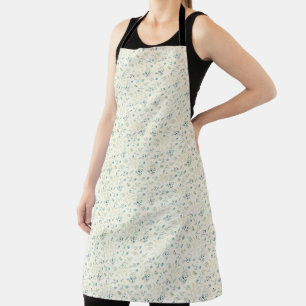 Tablier Petit motif floral bleu et blanc