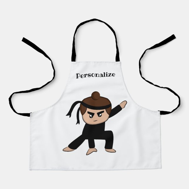 Tablier Petit Ninja Dude Boy Cute Kids Personnalisé (Recto)