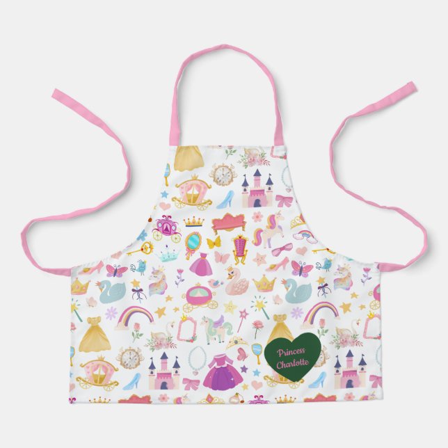 Tablier Petite fille Jolie princesse Motif de conte fée (Recto)