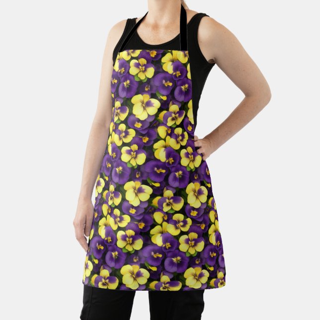 Tablier Petites Pensées Jaunes et Violettes (Insitu)