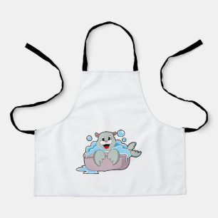 Tablier Phoque dans la baignoire